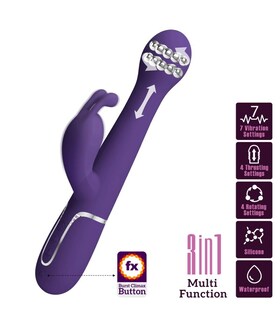 DEJON VIBRADOR COELHO 3 EM 1 M Brinquedo íntimo para estimulação interna e externa