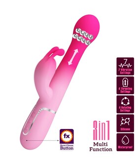 DEJON MULTICOLOR <p>Vibrador Rabbit 3 em 1 Multifunção Rosa</p>

<p>Descobre o que este vibrador rabbit 3 e