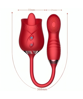 DELIGHT FLOWER VIBRADOR &A Vibrador ergonómico vermelho com 10 modos e função 