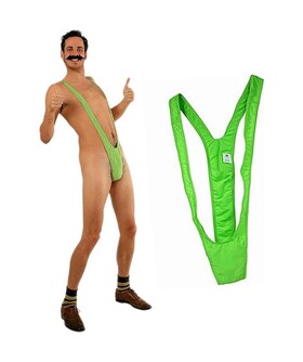 SPICY DEVIL Get ready to steal the show with this men's green trikini, perfect for any event. It's gua
