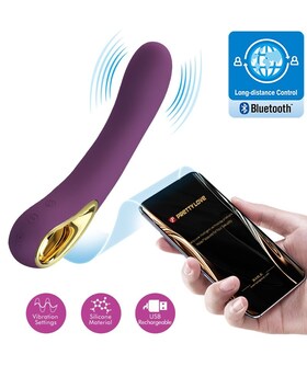 ETHAN VIBRADOR RECARREGÁVEL LILÁS Vibrador Pretty Love, 12 modos, controlo por app