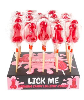 CHERRY LOLLIPOP BOX Cherry-Flavored Warming Adult Lollipop