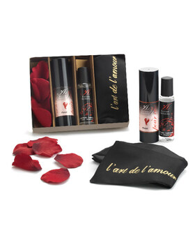 ELLA EXTASE SENSUEL Kit sensuale per coppie, include gel, petali e mascherina