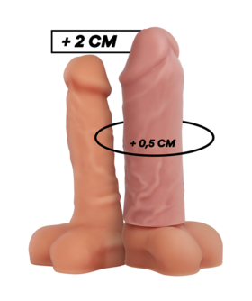 V3 NATURAL Funda para el pene que aumenta grosor y longitud, ajustable