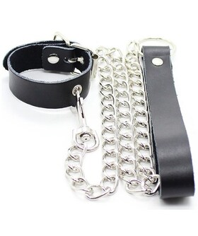 DOMINANTLEASH Collar com trela para pénis para brincadeiras sexuais