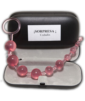 TEXT WITH LETTERS Surprise Anal Beads Glasses Case Gift Set