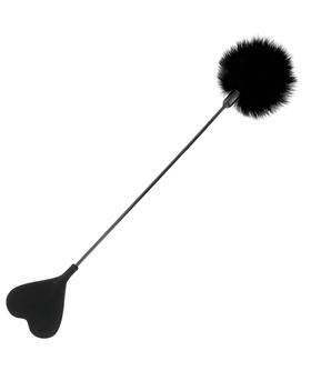 LOVE SENSATION Chicote de dupla face com pluma: acaricia suavemente ou dá palmadas