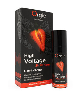 HIGH VOLTAGE STRAWBERRY Gel con vibración y sabor a fresa high voltage 15ml orgie