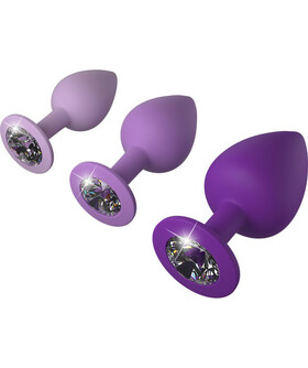 LITTLE GEMS Set di plug anali in silicone per principianti ed esperti