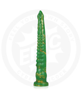 HYLOS Godemichet vert texturé, ergonomique, avec ventouse, en silicone