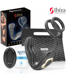 WIGGLE Anillo vibrador con rotación, control remoto y recargable