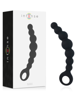 CONTAS ANAIS INTENSAS MAX NEGRO Brinquedo anal com 8 bolas, silicone médico, prazer garantido