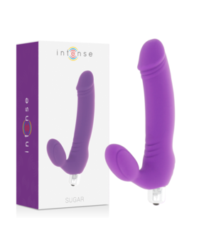 SUGAR INTENSE Dildo vibratório duplo de silicone médico, 7 modos, resistente