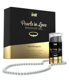 MANTENER 'INTT PEARLS IN LOVE MASSAGE GE' Conjunto de massagem para casais com gel de silicone e colar
