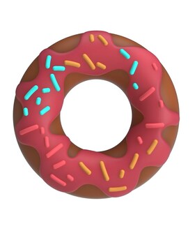 SUPER DONUT Anillo de silicona con diseño de donut divertido