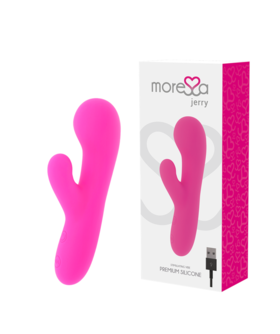JERRY Vibrador recarregável de silicone com dupla estimulação