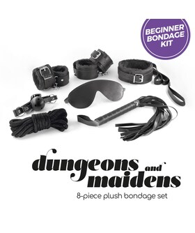 KIT DUNGEONS & MAIDENS Kit BDSM sensorial con elementi regolabili e ecopelle