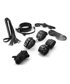 PUNISHER Conjunto de bondage para casais; imitação de couro, metal, ajustável