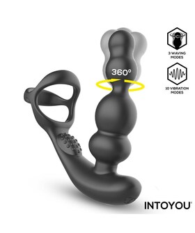 KLARK 3 Plug prostatico con vibrazione a 360º, anello per il pene