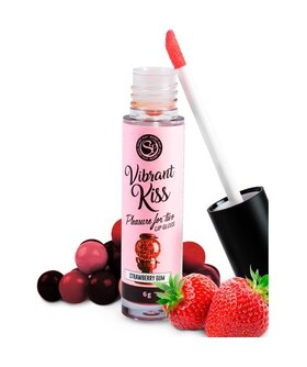 VIBRANT KISS Batom vibrante, sabores comestíveis, prazer oral único