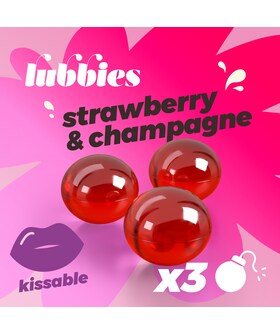 LUBBIES FRAISE & CHAMPAGNE Boules sensuelles : saveur fraise & champagne, sans alcool