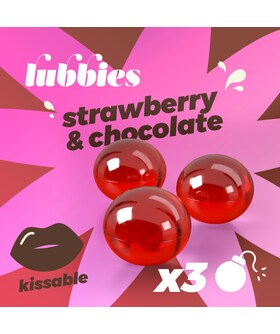 LUBBIES FRAISE ET CHOCOLAT Boules sensorielles parfumées fraise et chocolat pour jeux érotiques