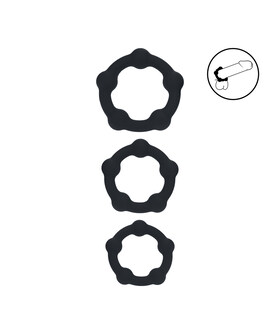 PEROLAS Conjunto de anillos de silicona, mejora rendimiento y placer