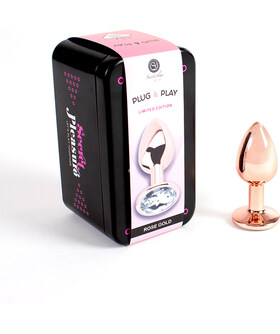 METAL BUTT PLUG ORO ROSA Ultra-smooth aluminum anal plug, elegantly decorated and nickel-free