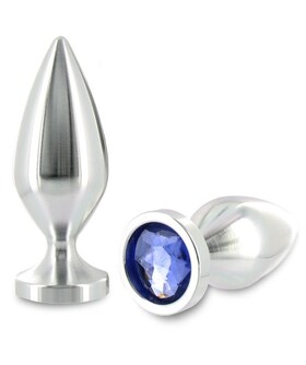 METALHARD TOUCH Elegant aluminum anal plug with crystal, hypoallergenic