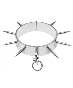 COLLARE SCHIAVO BDSM METALHARD Collare in metallo cromato, sofisticato, per momenti di controllo e sottomissione.