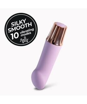 MELLOW ANGLER Mini vibrador ergonómico, 10 modos, silicone de grau medicinal, fácil de usar