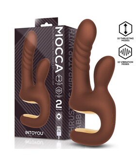 MOCCA THRUSTING Vibromasseur rabbit élégant, double moteur, 10 modes, étanche