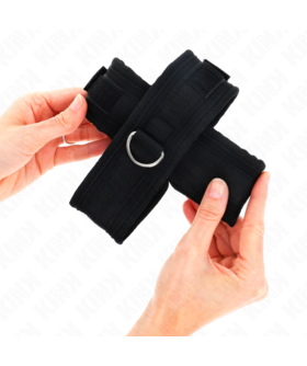 MUÑEQUERAS CRUZADA NEGRO 34 X  Muñequeras BDSM ajustables, seguras y de alta calidad