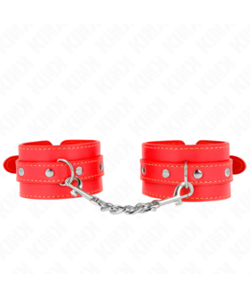 MUÑEQUERAS FINAS ROJO AJUSTABL Muñequeras BDSM: Estilo, confort, variedad y control eficaz
