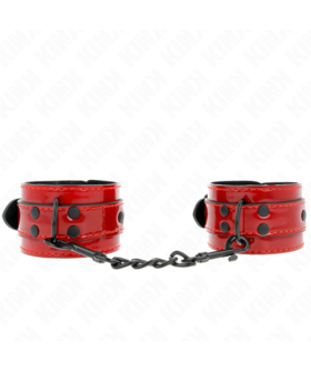 MUÑEQUERAS ROJO OSCURO 23 X 5  Muñequeras BDSM de KINK: estilo, comodidad y seguridad