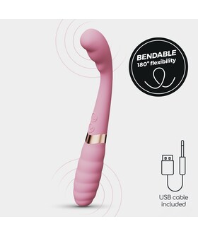 PIXIE Vara vibratória cor-de-rosa com 10 modos, suave e à prova de água