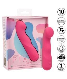 PIXIES VIBRATING Massageador em silicone recarregável, 10 modos de vibração, portátil