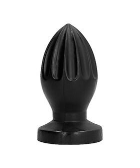 PLUG ANAL ALL BLACK Buttplug com ranhuras e textura suave para estimulação anal