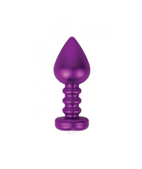 PLUG ANAL FASHIONABLE BUTTPLUG Plug anal en métal avec un design à anneaux et une base étincelante