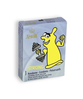 PRESERVATIVOS STRONG 3 UNIDADES Preservativos robustos e sensíveis, lisos, húmidos e de látex