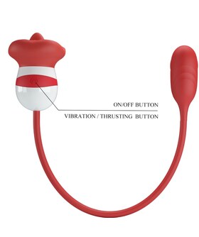 PRETTY LOVE - ALIYAH MASTURBAD Vibrador vermelho, recarregável, imita a estimulação oral.
