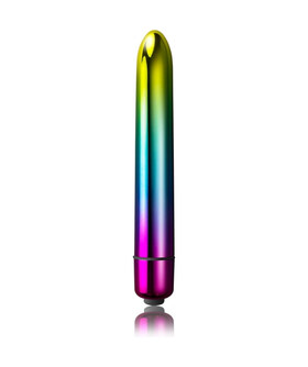 PRISM METALLIC RAINBOW Mini vibrador em forma de bala, ideal para quem está a começar