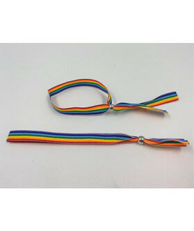 BRACELET WITH SILVER BEAD Adjustable LGBT+ Pride Bracelet with Silver Finish