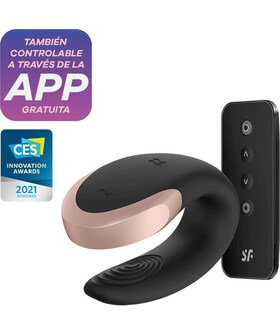 SATISFYER LUXURY DOUBLE LOVE Brinquedo ergonómico com app, 12 modos, USB, super silencioso