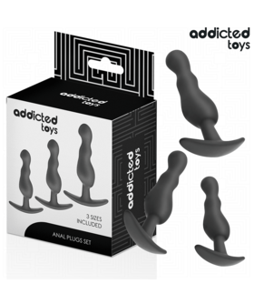 ENSEMBLE DE 3 PLUG ANAL Set de plugs anaux ondulés en silicone médicale hypoallergénique