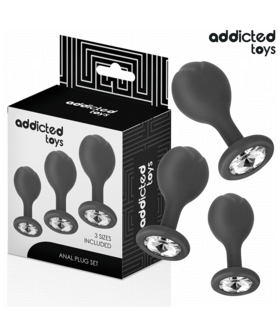 ANAL PLUG SET Ensemble de plugs anaux ronds, silicone médicale, 3 tailles