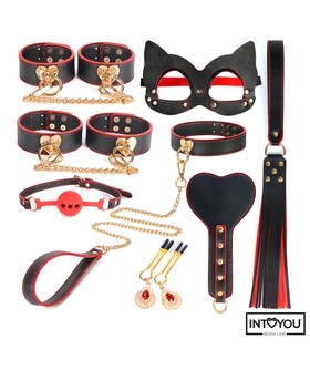 CONJUNTO DE BONDAGE Conjunto de BDSM de 8 peças: elegância, controlo e mistério