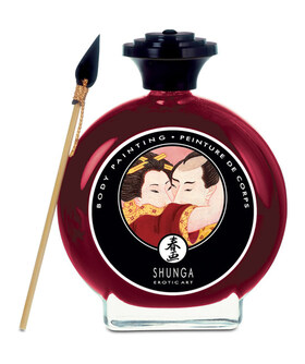 SHUNGA BODY PAINTING FRAISE Combinez les jeux érotiques avec des saveurs interdites