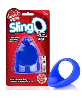 SLINGO Anillo azul para pene con masajeador perineal