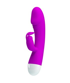SMART WILL Vibrador de silicone elegante com estimulador clitoriano